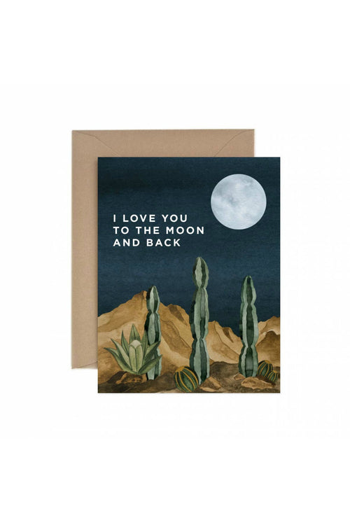 Paper Anchor Co. Moon and Back Love Greeting Card