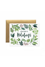 1 of 2:Happy Holidays Foliage Greeting Card