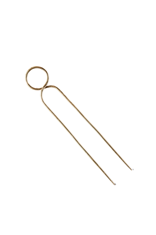 Ink + Alloy Brass Hair Pin- Circle