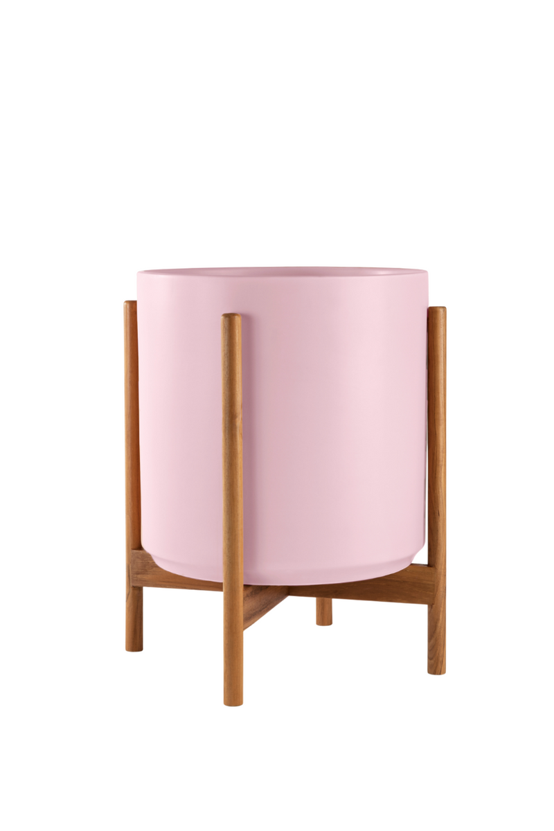 Blush Revival Ceramics Planter + Stand-LBE Design-ECOVIBE