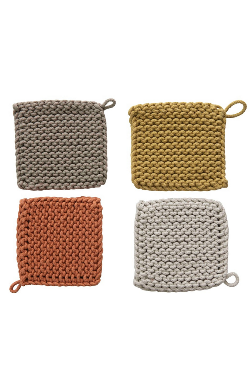 Creative Co-op-Autumn-Cotton-Crochet-Pot-Holder