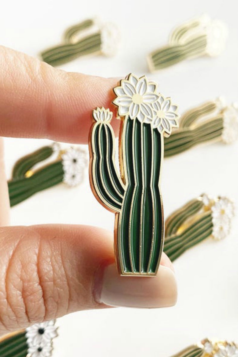 Olivia Blooming Cactus Lapel Pin-Paper Anchor Co.-ECOVIBE