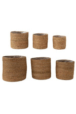 Lined Seagrass Plant Baskets