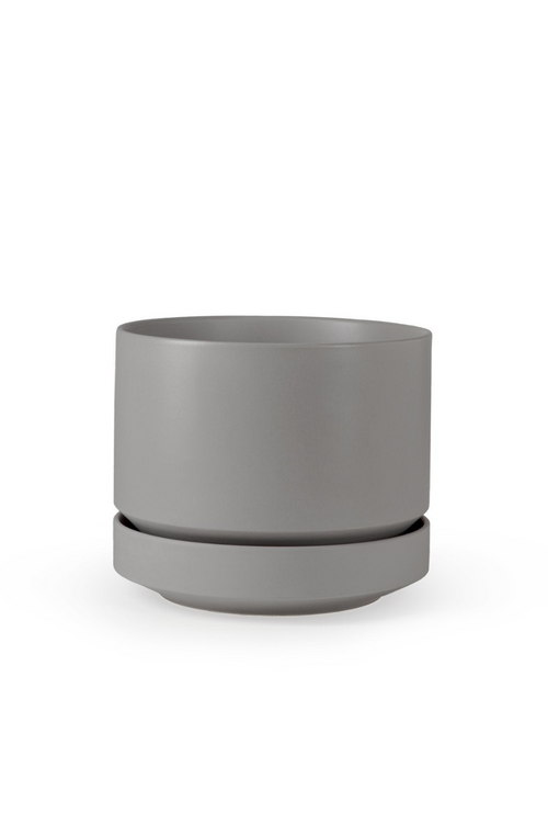 Grey Round Two Planter-LBE Design-ECOVIBE