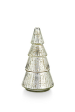 Illume Noble Holiday Etched Mercury Glass Tree Candle Balsam + Cedar