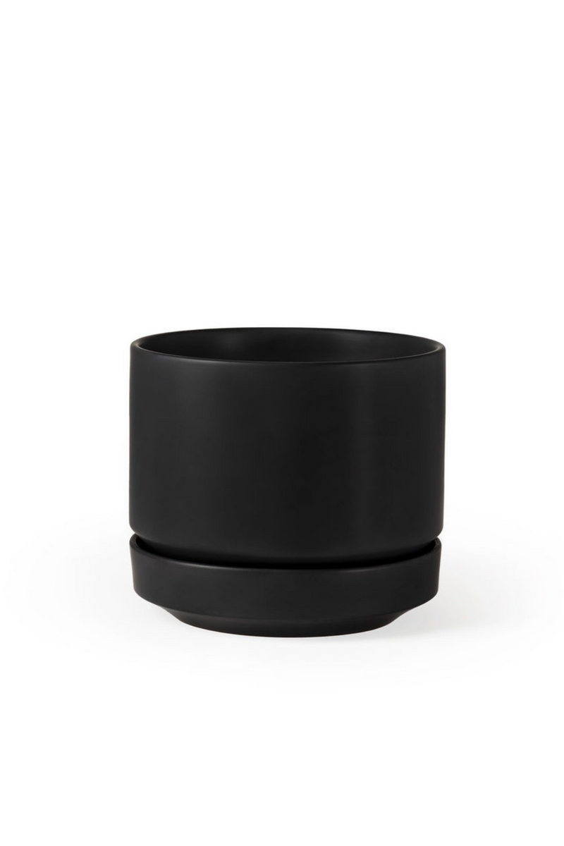 Black Round Two Planter-LBE Design-ECOVIBE