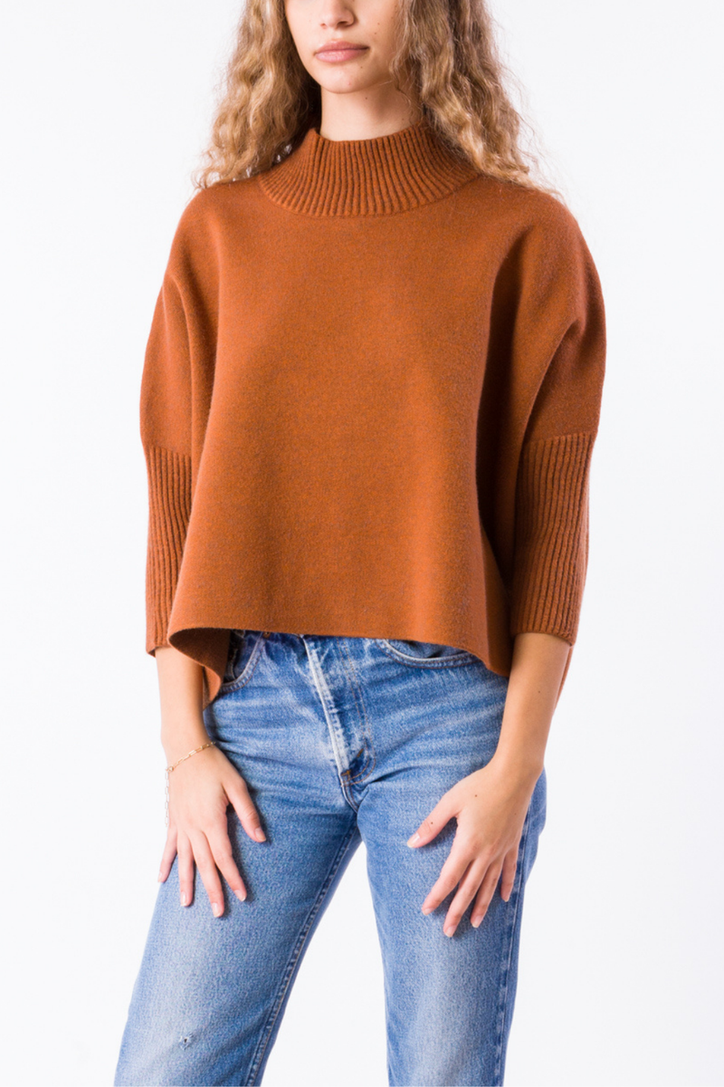 ECOVIBE Aja Crop Sweater in Cinnamon