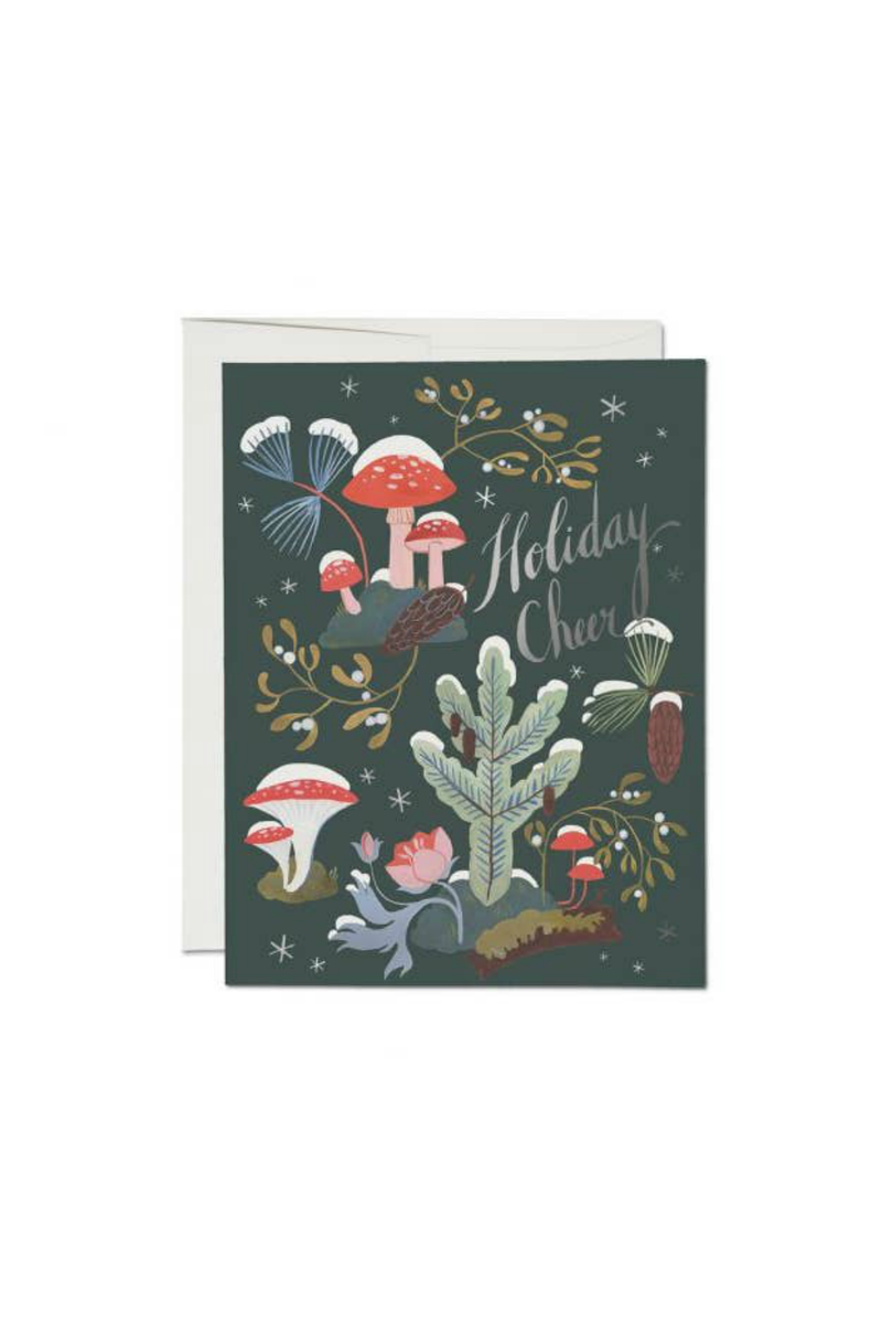 Red Cap Cards Holiday Moss Greeting Card