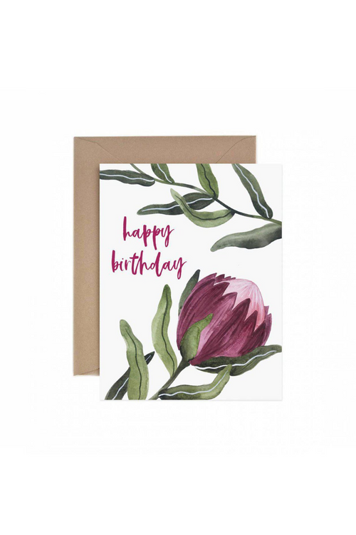 Paper Anchor Protea Happy Birthday Greetings Card