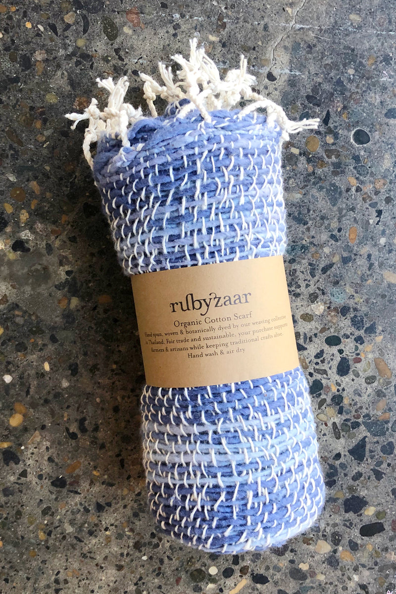 Rubyzaar Organic Cotton Scarf Azure Wave