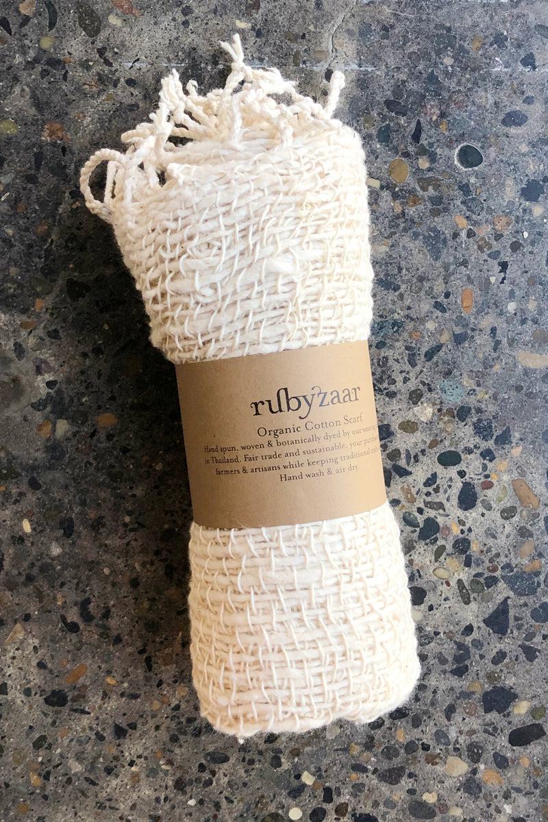 Rubyzaar Organic Cotton Scarf Cream