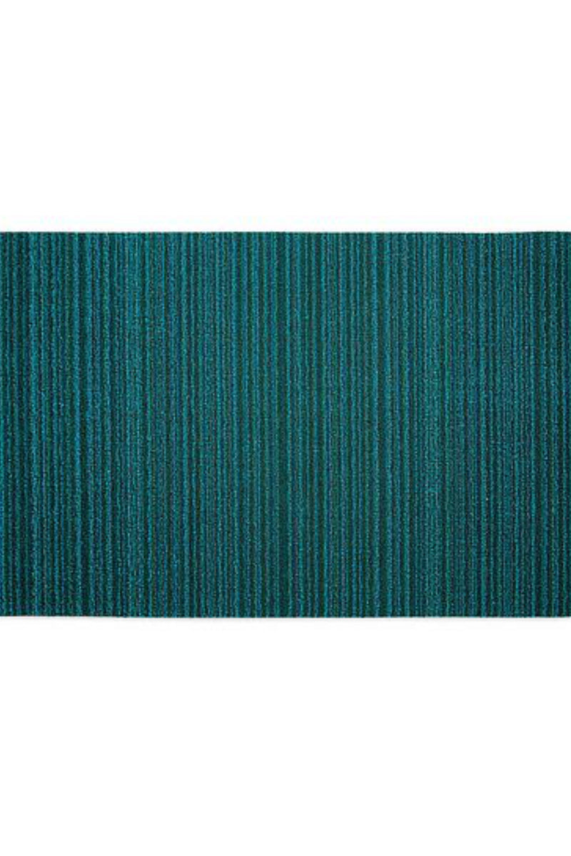 Turquoise Skinny Stripe Shag Mat-Chilewich-ECOVIBE